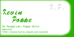 kevin poppe business card